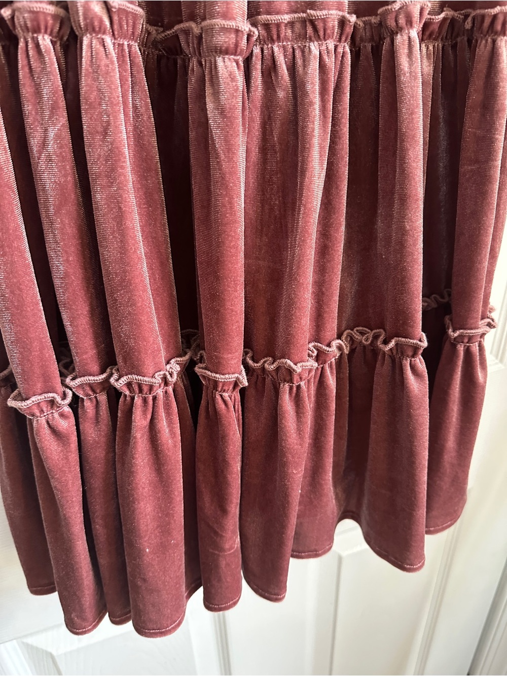 Gigio Mauve Velvet Smocked Midi Dress - Picture 8 of 8